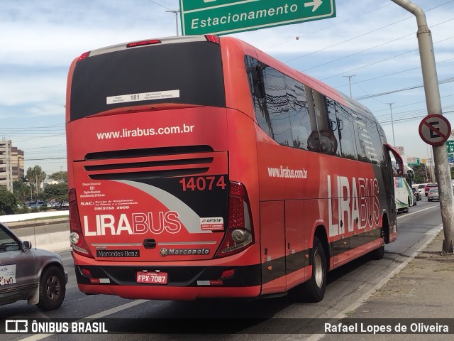 Lirabus 14074 na cidade de São Paulo, São Paulo, Brasil, por Rafael Lopes de Oliveira. Número da foto: #10061292.