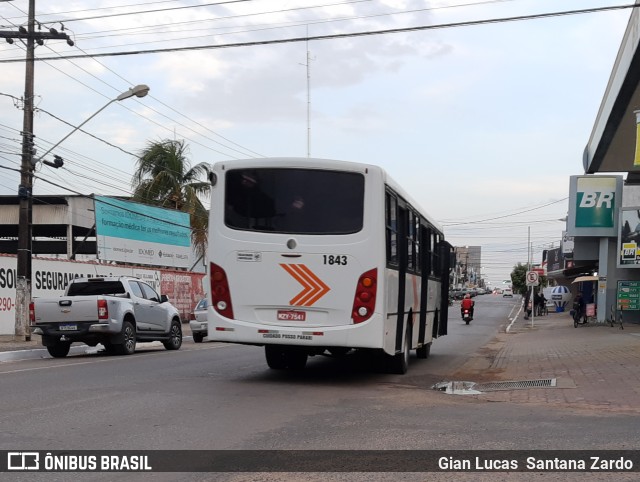 Transvida Transporte Coletivo 1843 na cidade de Ji-Paraná, Rondônia, Brasil, por Gian Lucas  Santana Zardo. Número da foto: #10061200.