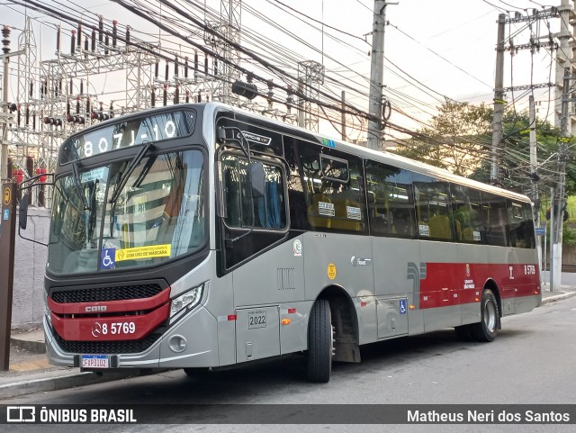 Auto Viação Transcap 8 5769 na cidade de São Paulo, São Paulo, Brasil, por Matheus Neri dos Santos. ID da foto: 10062971.