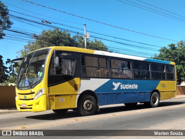 Viação Sudeste 106 na cidade de Marataízes, Espírito Santo, Brasil, por Warlen Souza. ID da foto: 10067732.