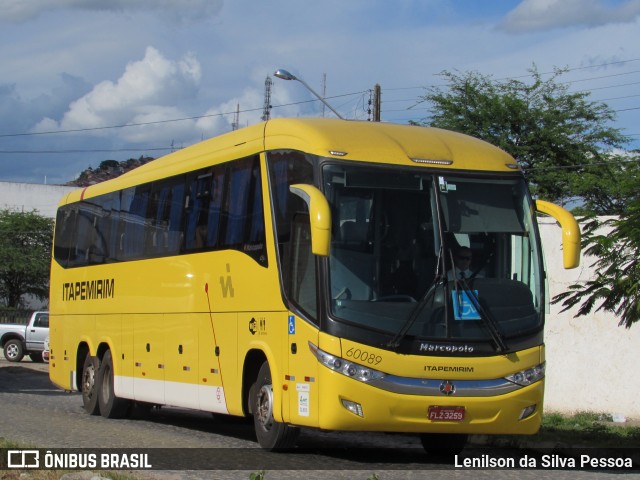 Viação Itapemirim 60089 na cidade de Caruaru, Pernambuco, Brasil, por Lenilson da Silva Pessoa. ID da foto: 10069008.