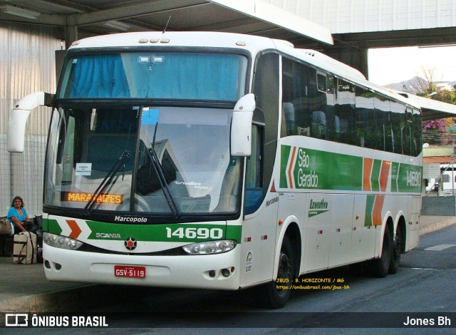 Cia. São Geraldo de Viação 14690 na cidade de Belo Horizonte, Minas Gerais, Brasil, por Jones Bh. Número da foto: #10071987.