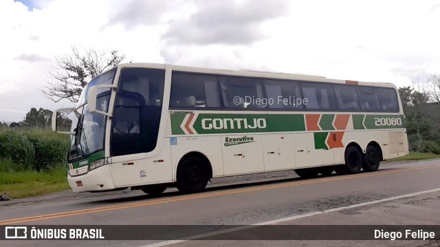 Empresa Gontijo de Transportes 20080 na cidade de Formiga, Minas Gerais, Brasil, por Diego Felipe. ID da foto: 10072579.