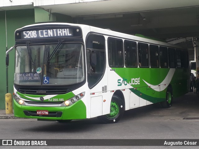 Viação São José RJ 200.185 na cidade de Nova Iguaçu, Rio de Janeiro, Brasil, por Augusto César. ID da foto: 10071638.