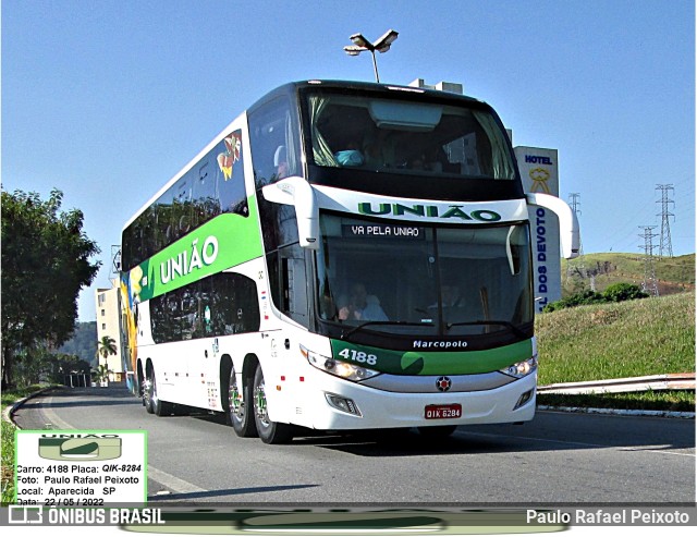 Empresa União de Transportes 4188 na cidade de Aparecida, São Paulo, Brasil, por Paulo Rafael Peixoto. ID da foto: 10073202.