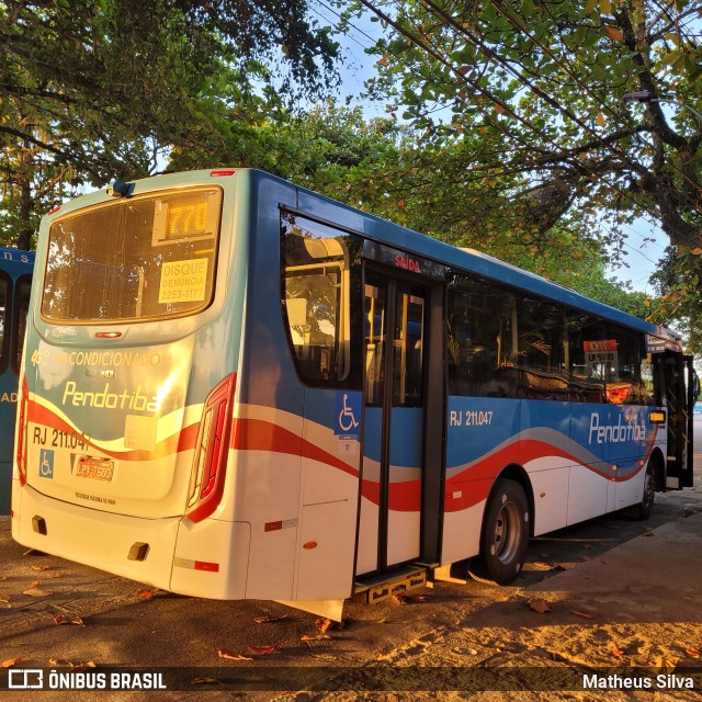 Viação Pendotiba RJ211.047 na cidade de Niterói, Rio de Janeiro, Brasil, por Matheus Silva. Número da foto: #10072357.
