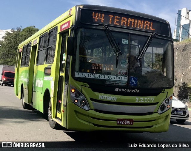 Santo Antônio Transportes Niterói 2.2.039 na cidade de Niterói, Rio de Janeiro, Brasil, por Luiz Eduardo Lopes da Silva. ID da foto: 10071315.