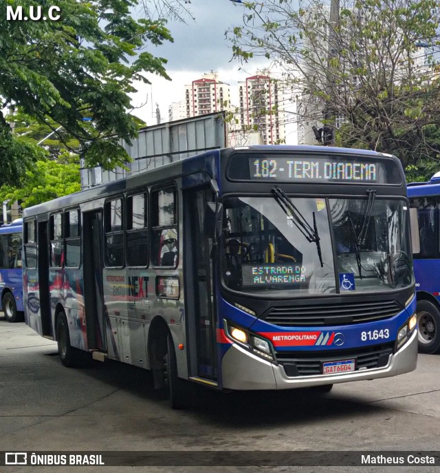 Next Mobilidade - ABC Sistema de Transporte 81.643 na cidade de Diadema, São Paulo, Brasil, por Matheus Costa. ID da foto: 10075312.