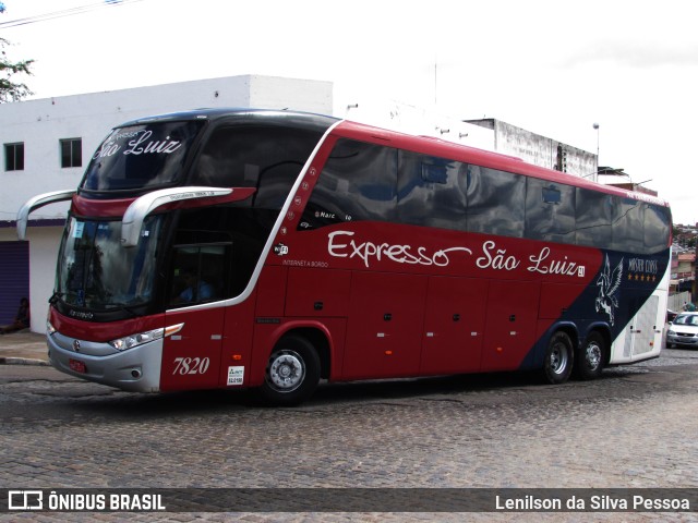 Expresso São Luiz 7820 na cidade de Caruaru, Pernambuco, Brasil, por Lenilson da Silva Pessoa. Número da foto: #10074804.