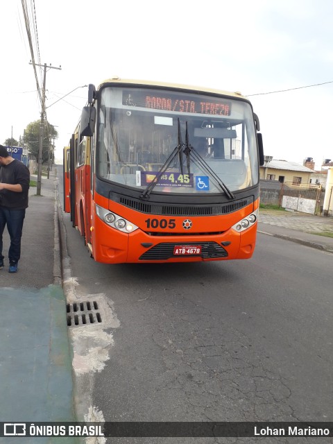 Auto Viação São José dos Pinhais 1005 na cidade de São José dos Pinhais, Paraná, Brasil, por Lohan Mariano. ID da foto: 10139885.