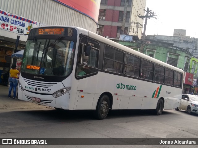 Transportes e Turismo Alto Minho RJ 168.007 na cidade de Nova Iguaçu, Rio de Janeiro, Brasil, por Jonas Alcantara. ID da foto: 10139570.