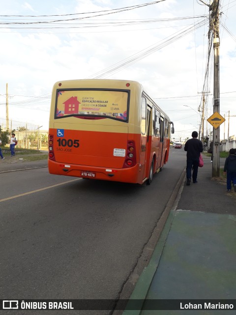 Auto Viação São José dos Pinhais 1005 na cidade de São José dos Pinhais, Paraná, Brasil, por Lohan Mariano. Número da foto: #10139919.