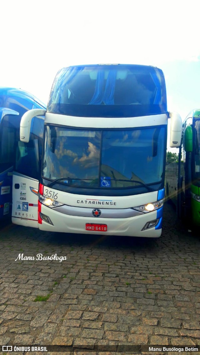 Auto Viação Catarinense 3516 na cidade de Curitiba, Paraná, Brasil, por Manu Busóloga Betim. ID da foto: 10167042.