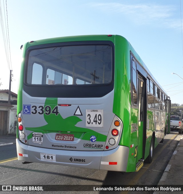 VB Transportes e Turismo 3394 na cidade de Campinas, São Paulo, Brasil, por Leonardo Sebastiao dos Santos Rodrigues. Número da foto: #10166150.