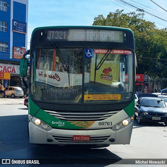 BBTT - Benfica Barueri Transporte e Turismo 00703 na cidade de Jandira, São Paulo, Brasil, por Michel Nowacki. ID da foto: 10168484.