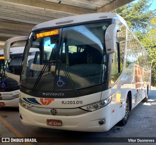 Viação Teresópolis RJ 203.011 na cidade de Teresópolis, Rio de Janeiro, Brasil, por Vitor Dasneves. Número da foto: #10167796.