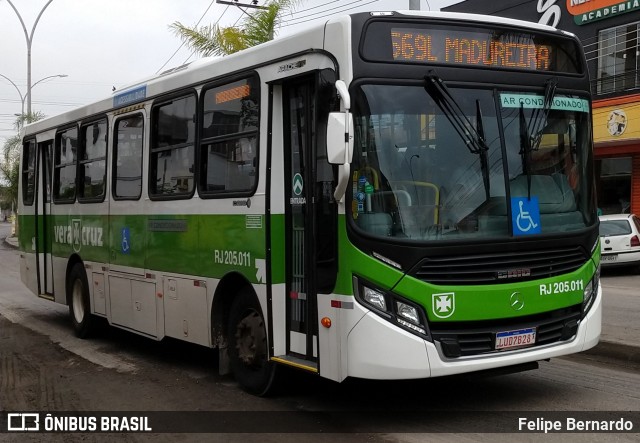 Viação Vera Cruz RJ 205.011 na cidade de Rio de Janeiro, Rio de Janeiro, Brasil, por Felipe Bernardo. Número da foto: #10168075.