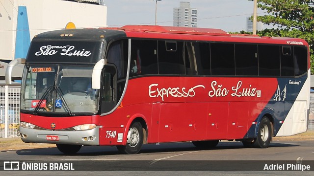 Expresso São Luiz 7540 na cidade de Goiânia, Goiás, Brasil, por Adriel Philipe. ID da foto: 10169292.