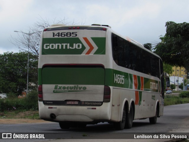 Empresa Gontijo de Transportes 14685 na cidade de Caruaru, Pernambuco, Brasil, por Lenilson da Silva Pessoa. ID da foto: 10170227.