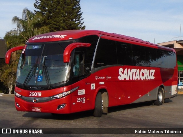 Viação Santa Cruz 26019 na cidade de Três Corações, Minas Gerais, Brasil, por Fábio Mateus Tibúrcio. ID da foto: 10169858.