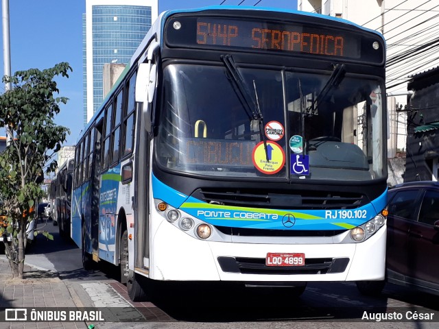 Viação Ponte Coberta RJ 190.102 na cidade de Nova Iguaçu, Rio de Janeiro, Brasil, por Augusto César. ID da foto: 10169947.