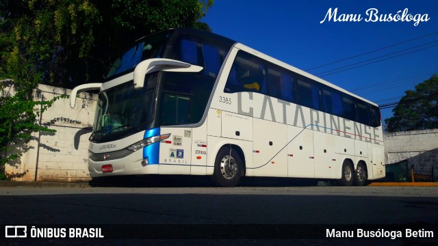 Auto Viação Catarinense 3385 na cidade de Curitiba, Paraná, Brasil, por Manu Busóloga Betim. ID da foto: 10172402.