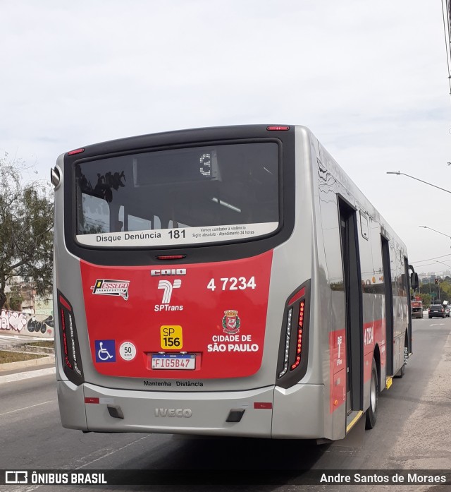 Pêssego Transportes 4 7234 na cidade de São Paulo, São Paulo, Brasil, por Andre Santos de Moraes. ID da foto: 10173531.