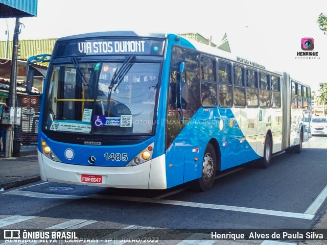 VB Transportes e Turismo 1485 na cidade de Campinas, São Paulo, Brasil, por Henrique Alves de Paula Silva. ID da foto: 10178939.