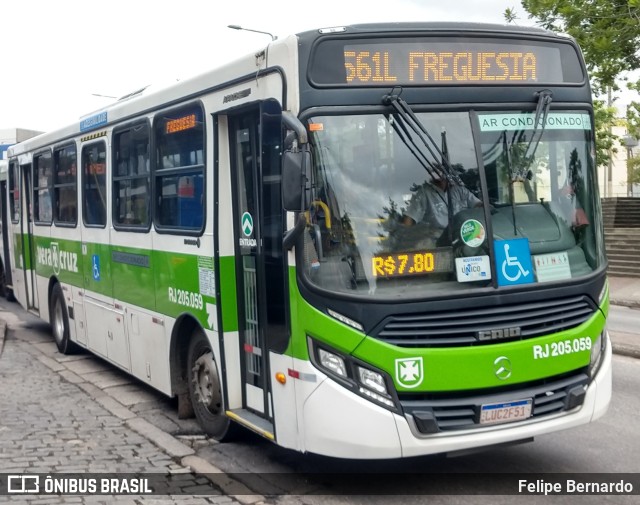 Viação Vera Cruz RJ 205.059 na cidade de Rio de Janeiro, Rio de Janeiro, Brasil, por Felipe Bernardo. Número da foto: #10180374.