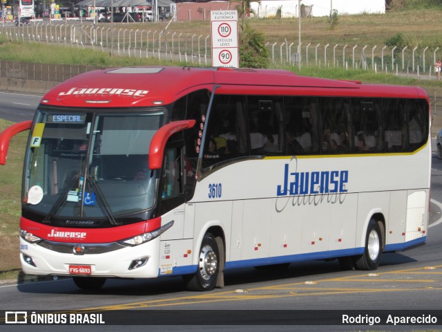 Auto Viação Jauense 3610 na cidade de Aparecida, São Paulo, Brasil, por Rodrigo  Aparecido. Número da foto: #10181888.