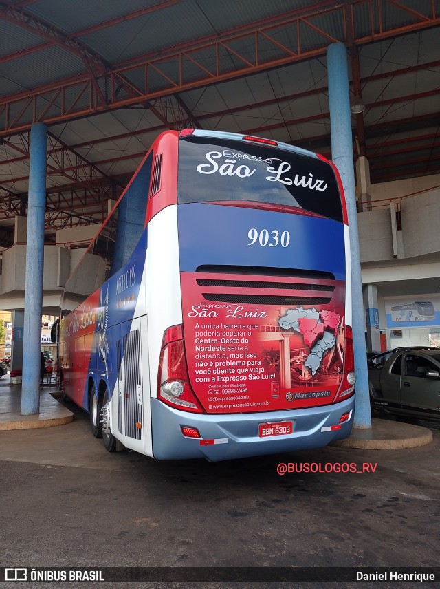 Expresso São Luiz 9030 na cidade de Rio Verde, Goiás, Brasil, por Daniel Henrique. Número da foto: #10185629.