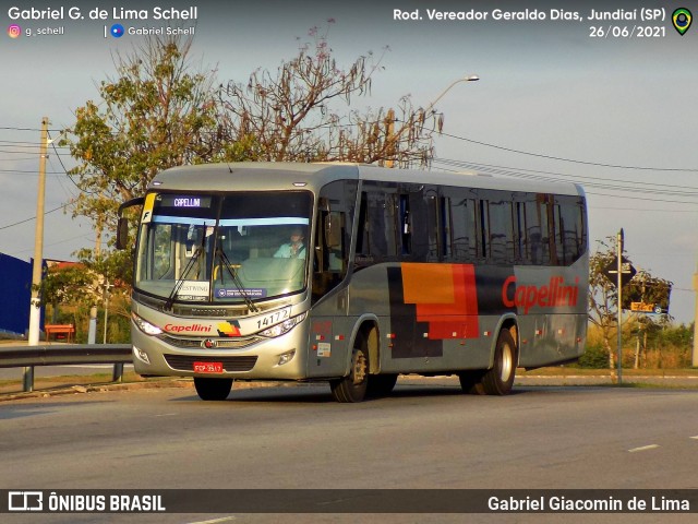 Transportes Capellini 14172 na cidade de Jundiaí, São Paulo, Brasil, por Gabriel Giacomin de Lima. ID da foto: 10185065.