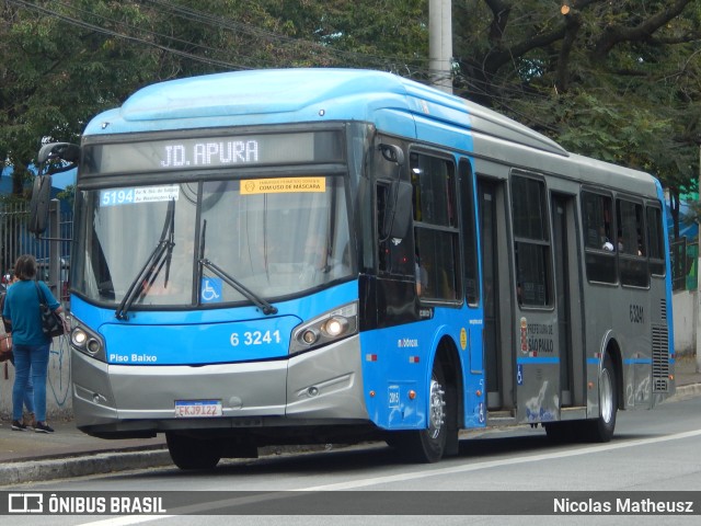 Viação Paratodos > São Jorge > Metropolitana São Paulo > Mobibrasil 6 3241 na cidade de São Paulo, São Paulo, Brasil, por Nicolas Matheusz. Número da foto: #10184446.