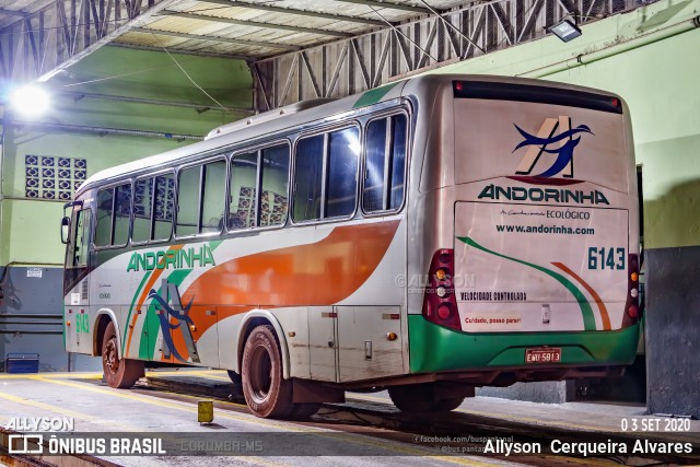 Empresa de Transportes Andorinha 6143 na cidade de Corumbá, Mato Grosso do Sul, Brasil, por Allyson  Cerqueira Alvares. ID da foto: 10185664.