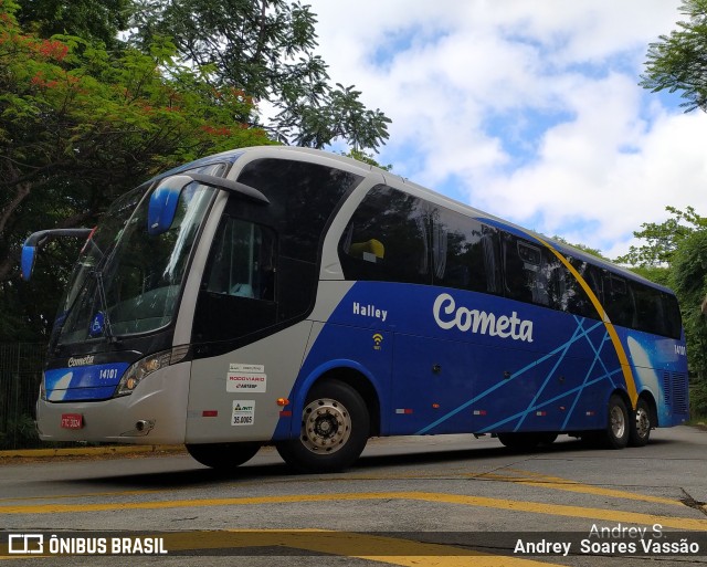 Viação Cometa 14101 na cidade de São Paulo, São Paulo, Brasil, por Andrey  Soares Vassão. Número da foto: #10185058.