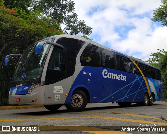 Viação Cometa 14101 na cidade de São Paulo, São Paulo, Brasil, por Andrey  Soares Vassão. ID da foto: 10185058.