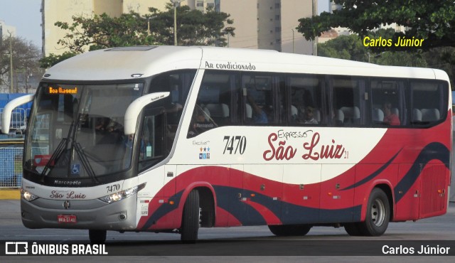 Expresso São Luiz 7470 na cidade de Goiânia, Goiás, Brasil, por Carlos Júnior. Número da foto: #10189222.