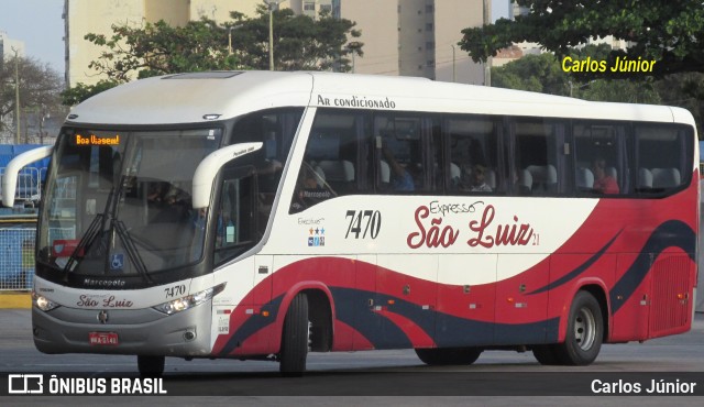 Expresso São Luiz 7470 na cidade de Goiânia, Goiás, Brasil, por Carlos Júnior. ID da foto: 10189222.