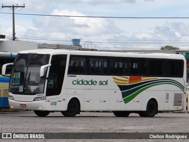 Viação Cidade Sol 4510 na cidade de Vitória da Conquista, Bahia, Brasil, por Cleiton Rodrigues. ID da foto: 10186871.