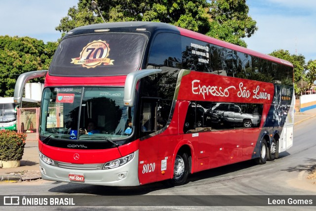 Expresso São Luiz 8020 na cidade de Cuiabá, Mato Grosso, Brasil, por Leon Gomes. ID da foto: 10186799.