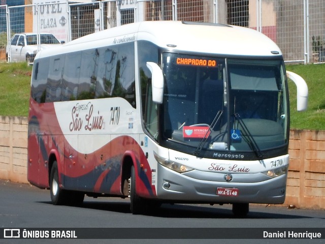 Expresso São Luiz 7470 na cidade de Rio Verde, Goiás, Brasil, por Daniel Henrique. ID da foto: 10188737.