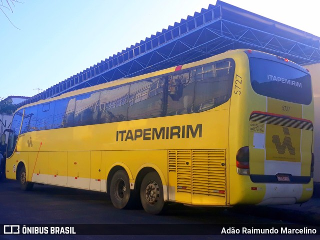 Viação Itapemirim 5727 na cidade de Belo Horizonte, Minas Gerais, Brasil, por Adão Raimundo Marcelino. ID da foto: 10190079.