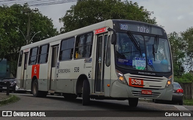 Borborema Imperial Transportes 538 na cidade de Recife, Pernambuco, Brasil, por Carlos Lima. ID da foto: 10187090.