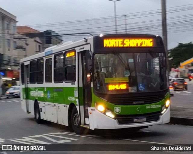 Viação Vera Cruz RJ 205.104 na cidade de Rio de Janeiro, Rio de Janeiro, Brasil, por Sharles Desiderati. Número da foto: #10186916.