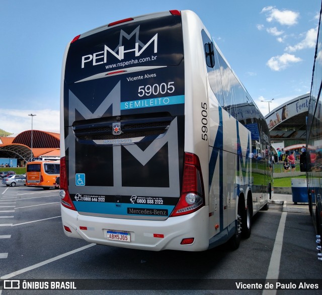 Empresa de Ônibus Nossa Senhora da Penha 59005 na cidade de Aparecida, São Paulo, Brasil, por Vicente de Paulo Alves. ID da foto: 10188376.