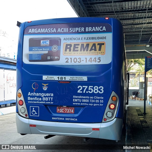 BBTT - Benfica Barueri Transporte e Turismo 27.583 na cidade de São Paulo, São Paulo, Brasil, por Michel Nowacki. ID da foto: 10190145.