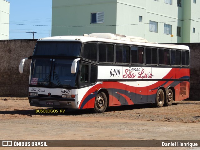 Expresso São Luiz 6490 na cidade de Rio Verde, Goiás, Brasil, por Daniel Henrique. ID da foto: 10188893.