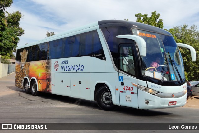 Viação Nova Integração 4740 na cidade de Cuiabá, Mato Grosso, Brasil, por Leon Gomes. ID da foto: 10186773.