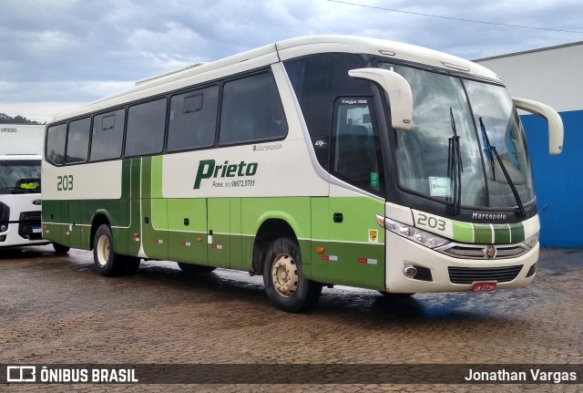Prieto Fretamento e Turismo 203 na cidade de Guaíba, Rio Grande do Sul, Brasil, por Jonathan Vargas. Número da foto: #10189539.