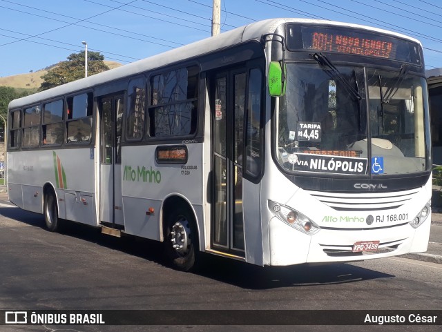 Transportes e Turismo Alto Minho RJ 168.001 na cidade de Nova Iguaçu, Rio de Janeiro, Brasil, por Augusto César. ID da foto: 10190993.